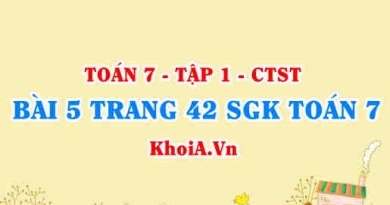 Bài 5 trang 42 SGK Toán 7 chân trời sáng tạo tập 1